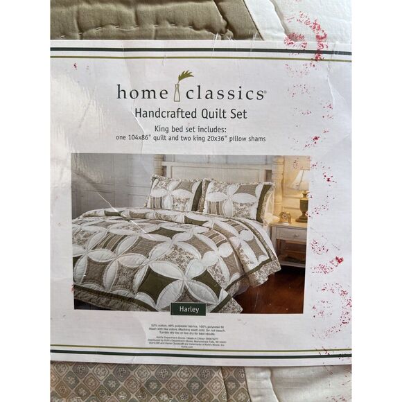 Home Classics Handcrafted Quilt Set Harley KING Bed Set NEW - Picture 1 of 3
